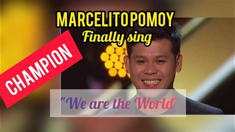 Marcelito Pomoy sings We Are The World .